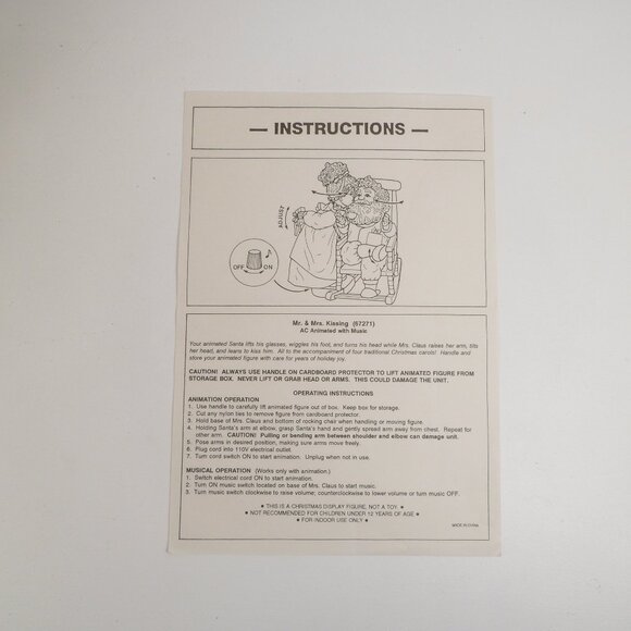Vintage 90s Animatronic Musical Santa Mrs Claus Kiss Christmas Love Animated Big - Picture 16 of 17